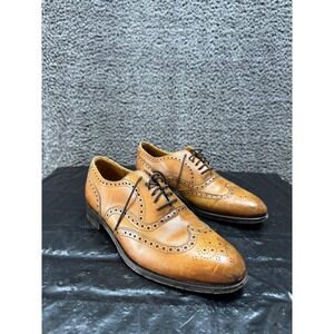 Grenson Handcrafted Leather Wingtip Oxford Brogues Brown Mens Size 10.5D US